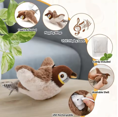Interactive Chirping Bird Cat Toy